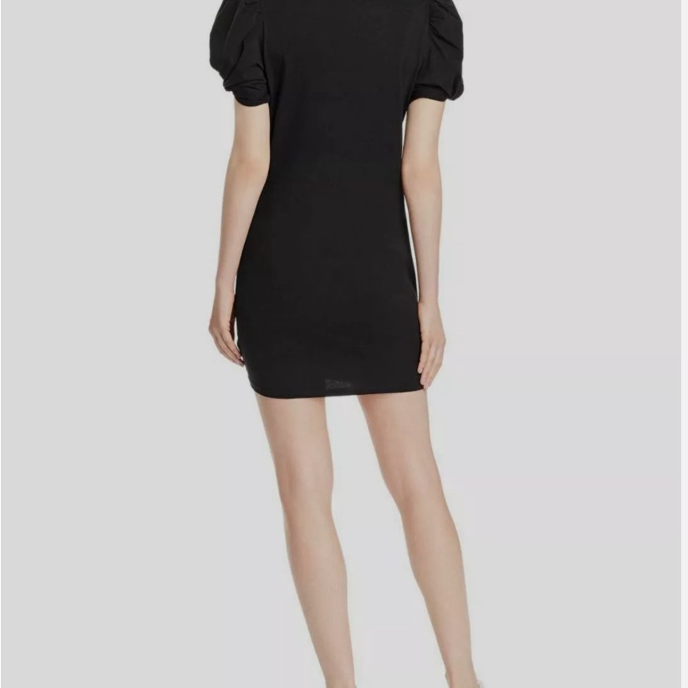NWT Generation Love Women's Black Studded Puff-Sleeve Mini T-Shirt Dress Size M